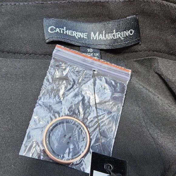 🔸️🔺️NWT Catherine Malandrino Black Buttoned Front Skirt w/Pockets Size 10 - Picture 8 of 10